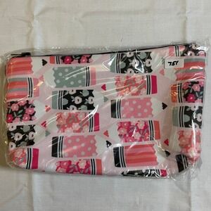 The Pouch Pencil Floral Cosmetic Bag Womens OS Pink NWT Whimsical‎ Zipper Pouch